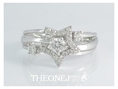 แหวนเพชร แหวนแต่งงาน แหวนหมั้น เพชรเบลเยี่ยมคัท น้ำหนักเพชรรวม 0.34 กะรัต Color 97