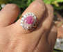รูปย่อ แหวน ทับทิมพม่า กิมบ่อเซี่ยง ฝังเพชร งานเก่า นน. 5.80 g รูปที่4