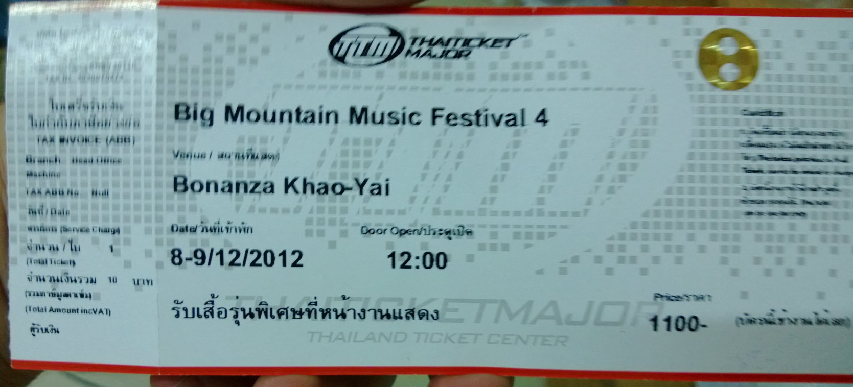 ขายบัตร Big Mountain Music Festival 4 วันที่ 8-9 ธ.ค.55 (บัตรศิษย์เก่า) รูปที่ 1