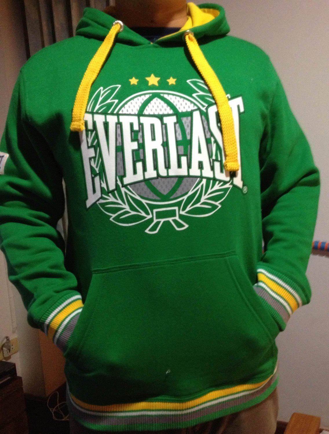 เสื้อหนาว สวมหัว Everlast สีเขียวตัดเหลือง Size M รูปที่ 1