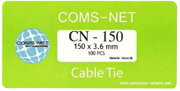 เคเบิ้ลไทร์ 6” (3.6 x 150 มม.) (C-NET Cable Tie) @ 15 บาท/ถุง (100 เส้น/ถุง) รูปที่ 4