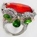 รูปย่อ แหวนแฟชั่น แหวนแฟนซี แหวนค็อกเทล แหวนเพชรคริสตัล สีแดงเขียวขาว ส่งEMSฟรี รูปที่1