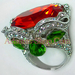 รูปย่อ แหวนแฟชั่น แหวนแฟนซี แหวนค็อกเทล แหวนเพชรคริสตัล สีแดงเขียวขาว ส่งEMSฟรี รูปที่2