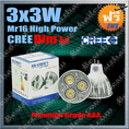 หลอดไฟ LED Cree 12v mr16 HIGH POWER 3X3W Dimmable สว่างเท่า Halogen 40W