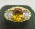 แหวนทอง บุษราคัม ทองคำฝังเพชร นน.7.64 g