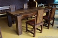 ชุดโต๊ะอาหารไม้สัก+เก้าอี้หนังแท้ TBG-20 SET 4