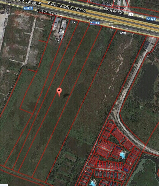 ขายที่ดินติดถนน บางนา-ตราด ขาเข้า กม.38-39 เนื้อที่ 21 ไร่ หน้ากว้าง 57 เมตร ทำเลดีมาก เยื้องนิคมอุตรสาหกรรม เวลโกว์ รูปที่ 2