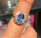 รูปย่อ แหวน ไพลิน สีน้ำเงิน เข้ม สวย ล้อมเพชร งานเก่า นน. 2.97 g รูปที่3