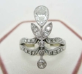 แหวน เพชร หยดน้ำ เพชร เหลี่ยม Old European Cut Diamonds น่ารักมาก นน.3.34 g