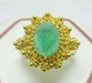 รูปย่อ แหวน มรกตเจียร ทรงดอกพิกุล งานทอง เพชรบุรี นน 5.40 g รูปที่1