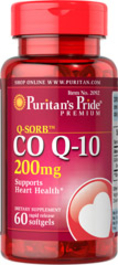Puritan’s pride co q10 200 mg.60 softgels ส่งฟรีลงทะเบียน