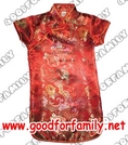 ชุดจีน ชุดกี่เพ้า แขนสั้น กระโปรงสั้น สีแดง สีทอง ชุดตรุษจีน ลายดอกไม้ เสื้อคอจีน ชุดแฟนซี แต่งแฟนซี fancy เสื้อผ้าเด็ก