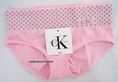 ชุดชั้นในผู้หญิง CK  สีชมพูขอบใหญ่ลายจุดมี logo ck ที่ขอบ