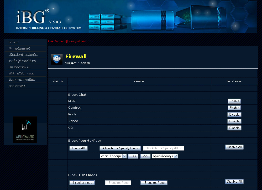 IBG v5.0.5 ระบบการจัดการอินเทอร์เน็ต หอพัก อพาร์ตเม้น คอนโด โรงแรม Software WiFi Hotspot รูปที่ 6