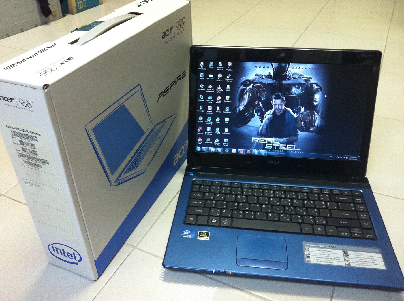 ขาย Notebook Acer 4750G-2434G75 Inter i5-2430M / 4GB DDR3 + 4 GB (ติดเพิ่มเอง)** / 750GB HDD มือ2ราคาถูก สภาพดี ใช้งานน้ รูปที่ 1