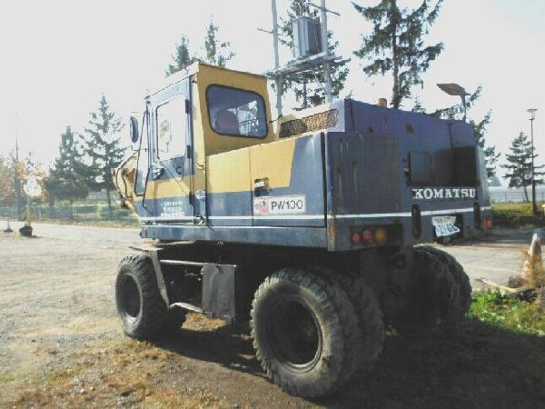 แบคโคล้อยาง KOMATSU PW100-1 รถเก่านอก รูปที่ 1