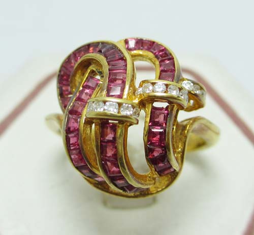 แหวน ทับทิม Princess ฝังเพชร งานสวย นน.6.16 g รูปที่ 1