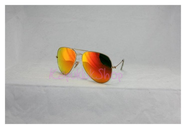 RayBan Aviator 3025 กรอบทอง เลนส์ปรอทส้มทอง รูปที่ 3