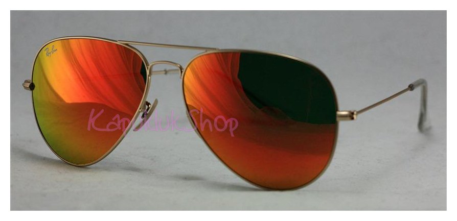 RayBan Aviator 3025 กรอบทอง เลนส์ปรอทส้มทอง รูปที่ 6
