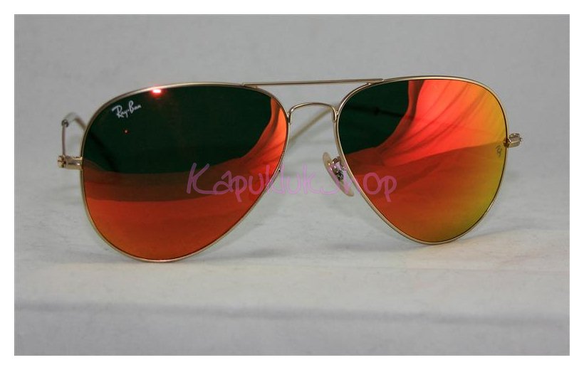 RayBan Aviator 3025 กรอบทอง เลนส์ปรอทส้มทอง รูปที่ 4