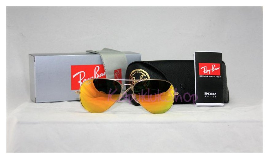 RayBan Aviator 3025 กรอบทอง เลนส์ปรอททอง รูปที่ 2