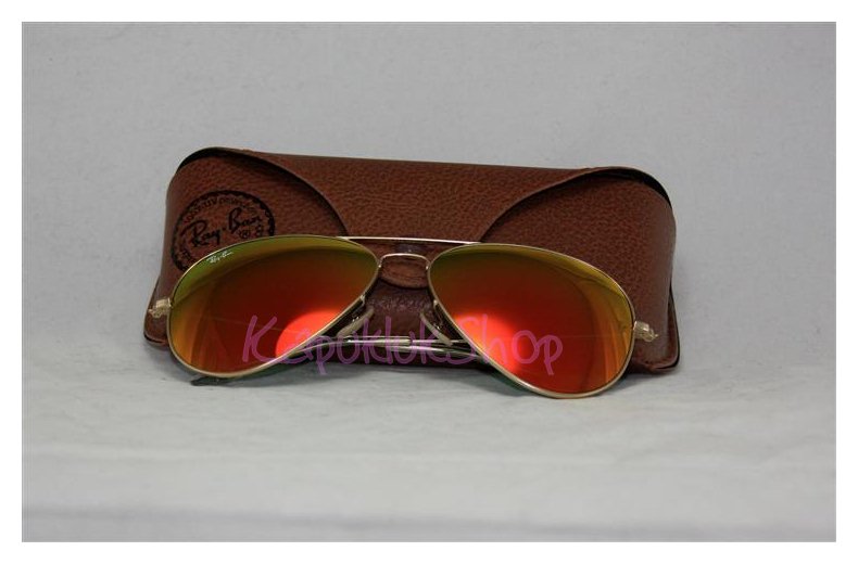 RayBan Aviator 3025 กรอบทอง เลนส์ปรอทส้มทอง รูปที่ 5
