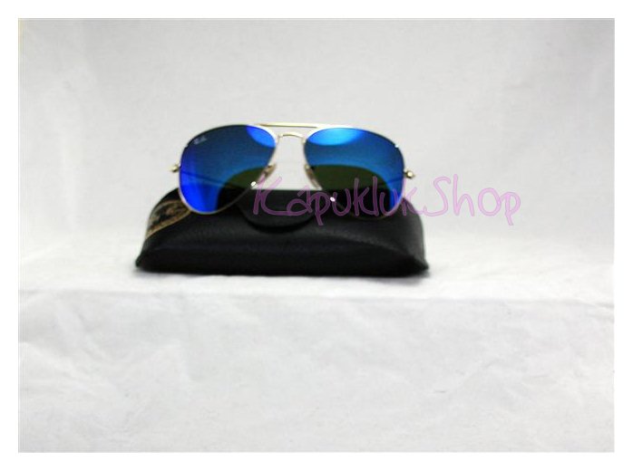 RayBan Aviator 3025 กรอบทอง เลนส์ปรอทฟ้า รูปที่ 3