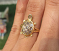 รูปย่อ แหวนทอง ฝังเพชรซีก รูปเต่าน้อย ทอง90 งานเก่า นน.2.98 g รูปที่3