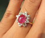 รูปย่อ แหวน ทับทิมพม่า ล้อมเพชร งานสวยมาก นน.2.78 g รูปที่3