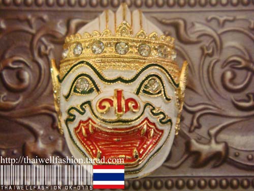 Thai Khon Mask Brooches.เข็มกลัดไทยหนุมาน OK-0115 รูปที่ 2