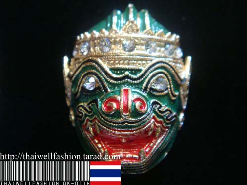 Thai Khon Mask Brooches.เข็มกลัดไทยหนุมาน OK-0115 รูปที่ 3
