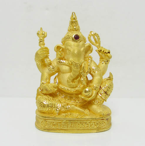 พระพิคเณศวร เนื้อทอง ฝังทับทิม ตอก code.๓๔ นน.19.05 g รูปที่ 2