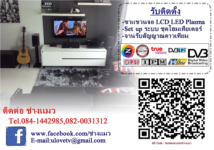ช่างแมวจำหน่ายติดตั้ง_ขาแขวนทีวี_จานดาวเทียม_เครื่องเสียงโฮมเธียเตอร์ รูปที่ 2