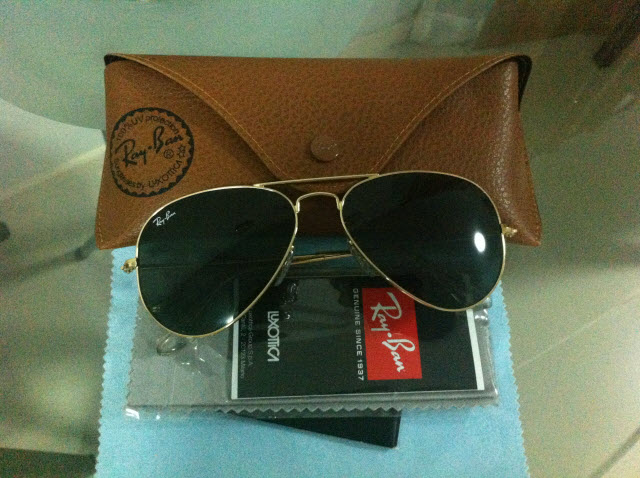 แว่นกันแดด Ray Ban 3025 Aviator 55 mm กรอบทอง รูปที่ 1