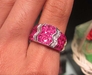 รูปย่อ แหวน ทับทิม เจียร ฝังไร้หนาม ฝังเพชร ราคาเบาเบา นน 8.54 g รูปที่3