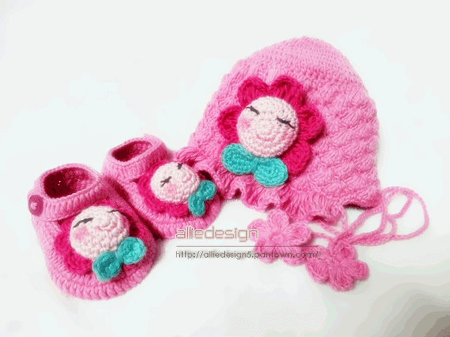 รองเท้าไหมพรมถักสำหรับน้องแรกคลอด Crochet Baby Shoes รูปที่ 1