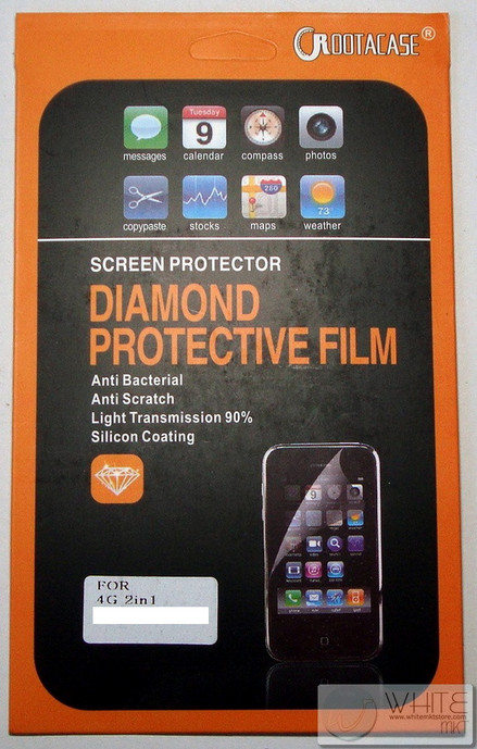 ฟิล์มกันรอย แบบกากเพชร (Diamond) สีส้ม For iPhone4, iPhone4S  รูปที่ 1