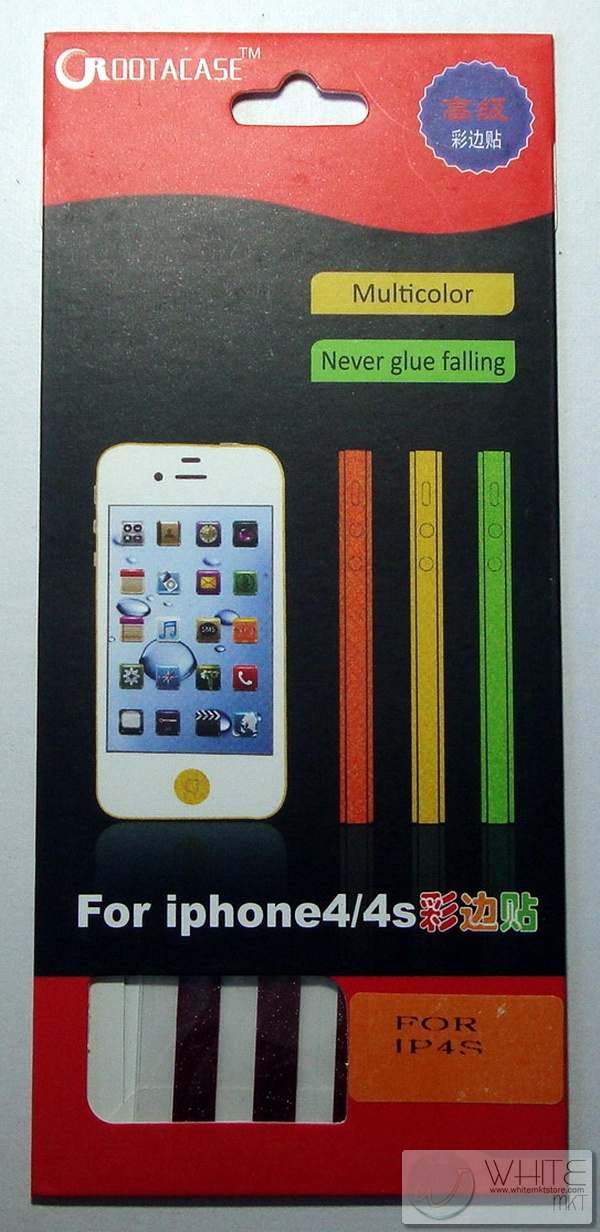 แถบสีติดด้านข้าง สีม่วง for iPhone4S (MSP028) รูปที่ 1