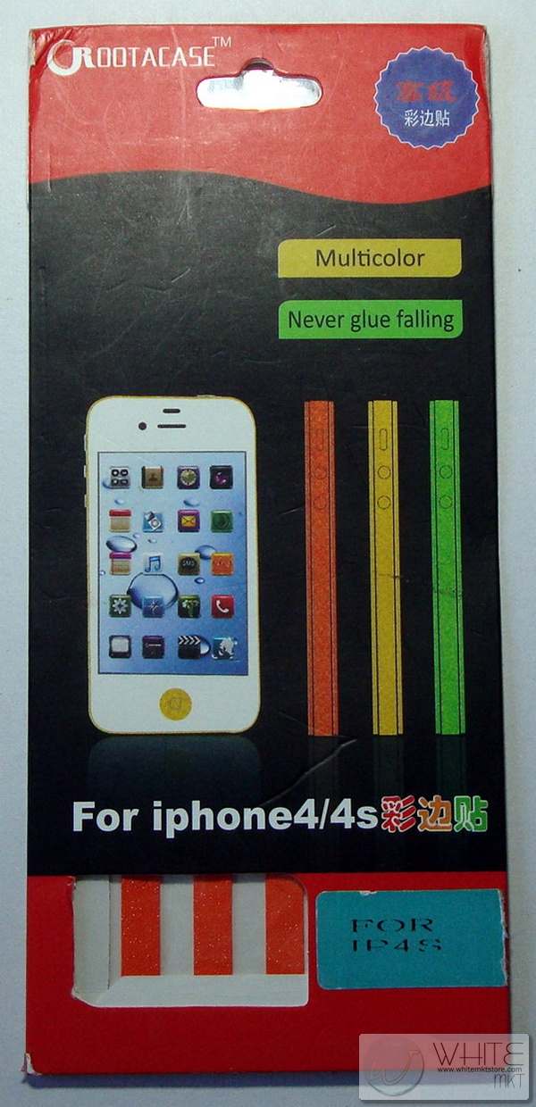แถบสีติดด้านข้าง สีส้ม for iPhone4S (MSP020) รูปที่ 1