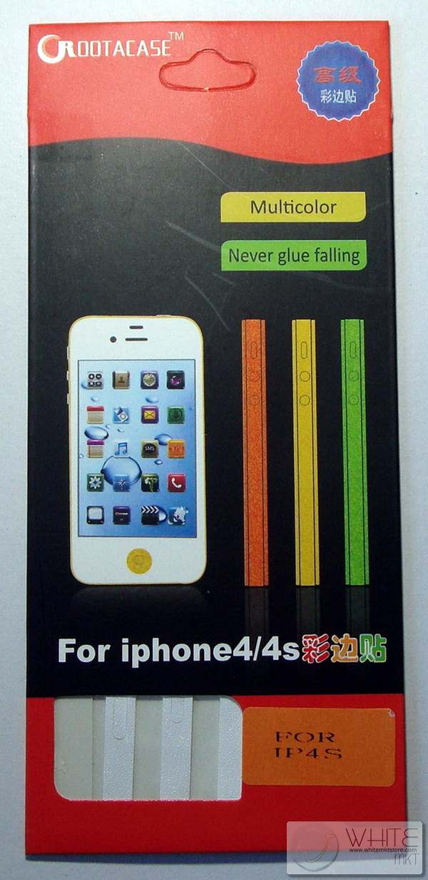 แถบสีติดด้านข้าง สีขาว for iPhone4S   รูปที่ 1