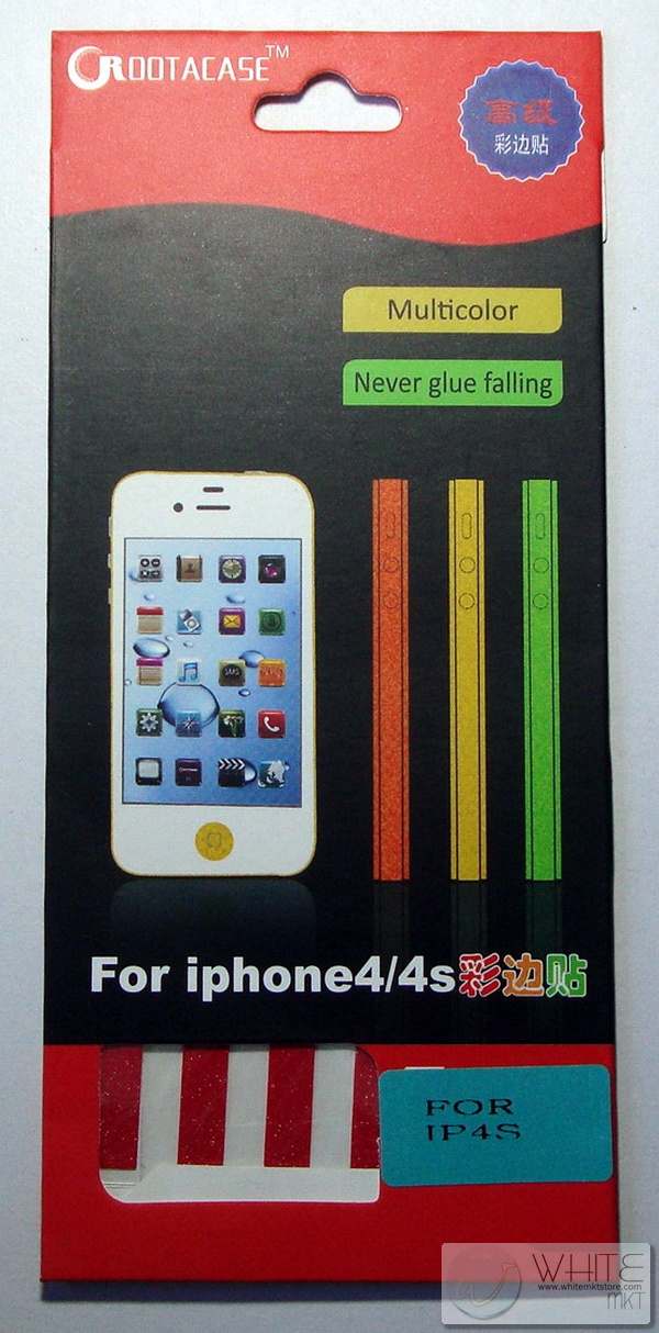 แถบสีติดด้านข้าง สีแดง for iPhone4 4S (MSP014) รูปที่ 1