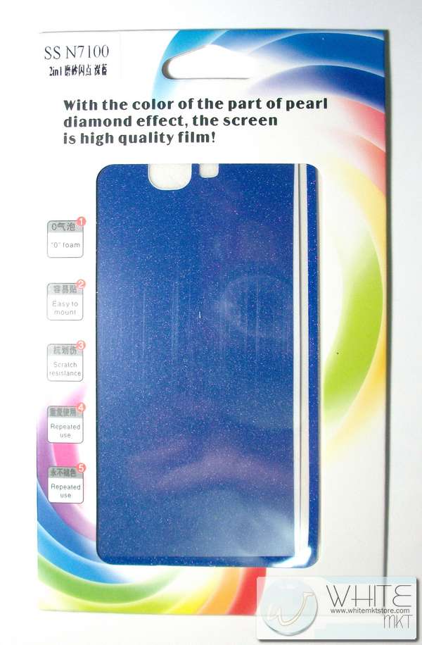 ฟิล์มกันรอย แบบกากเพชร สีน้ำเงิน For Samsung galaxy Note 2 (N7100) (SP005) รูปที่ 1