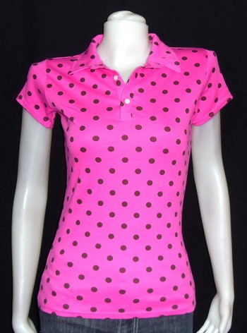 เสื้อโปโลหญิง ลายใหม่ polka dot น่ารัก อินเทรนด์ สุดๆๆ ลายริ้ว สวยๆๆ ก็มีนะคะ 65 บาทค่ะ รูปที่ 1