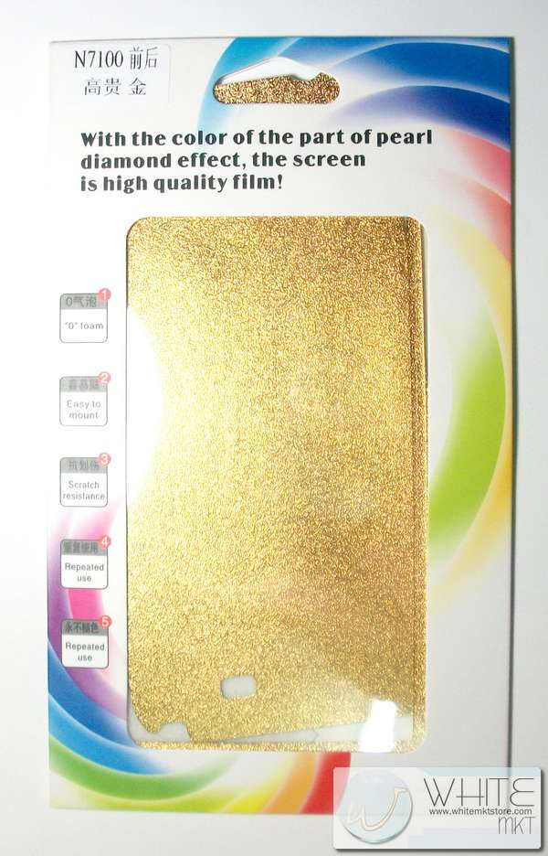 ฟิล์มกันรอย แบบกากเพชร สีทอง For Samsung galaxy Note 2 (N7100) (SP008) รูปที่ 1