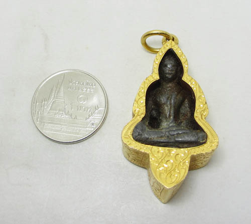 พระยอดธง เนื้อชิน เลี่ยมทองคำ สภาพเก่า น่าสะสม นน. 23.70 g รูปที่ 6
