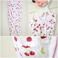 บอดี้สูท (Bodysuit) แบรนด์ Gymboree สีขาวลายเชอร์รี่แดง