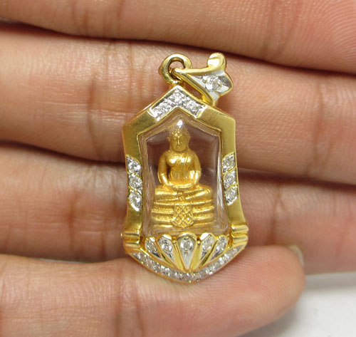พระ หลวงพ่อโสธร องค์ทองคำ ฝังเพชร นน.7.60 g รูปที่ 7