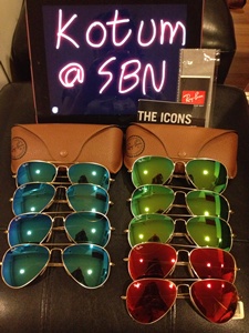 ***พร้อมส่งคะ Ray ban RB3025 Aviator Mirror Green / Blue / Orange แท้ 100%*** รูปที่ 1