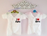 รูปย่อ บอดี้สูทเด็ก ชุดบอดี้สูท I Love papa  I Love Mama ราคาชุดละ 130 บาท รูปที่2