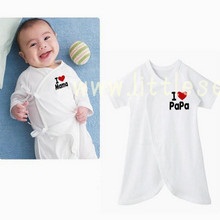 บอดี้สูทเด็ก ชุดบอดี้สูท I Love papa  I Love Mama ราคาชุดละ 130 บาท รูปที่ 1